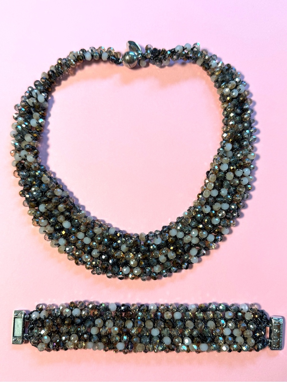 RUSH By Denis & Charles Beaded Statement Necklace & Bracelet Set